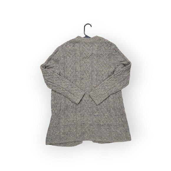 J‎ Jill Wool Cardigan Womens Medium Cable Knit Open Front Mohair Fisherman - Picture 2 of 10